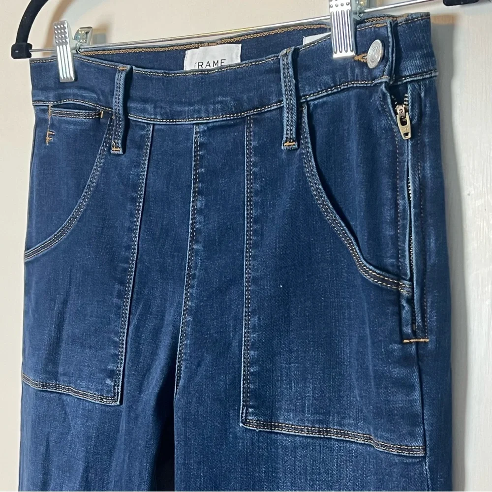 Frame Le Flare de Françoise High Rise Flare Jeans Lemmie Dark Wash‎ Sz 27